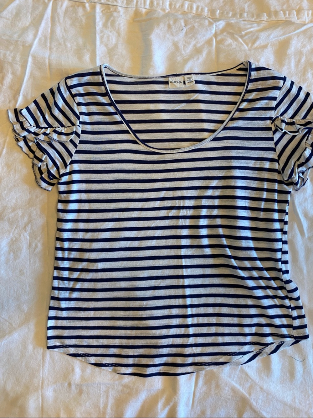 Cloth Navy and White Striped Short Sleeve Tee